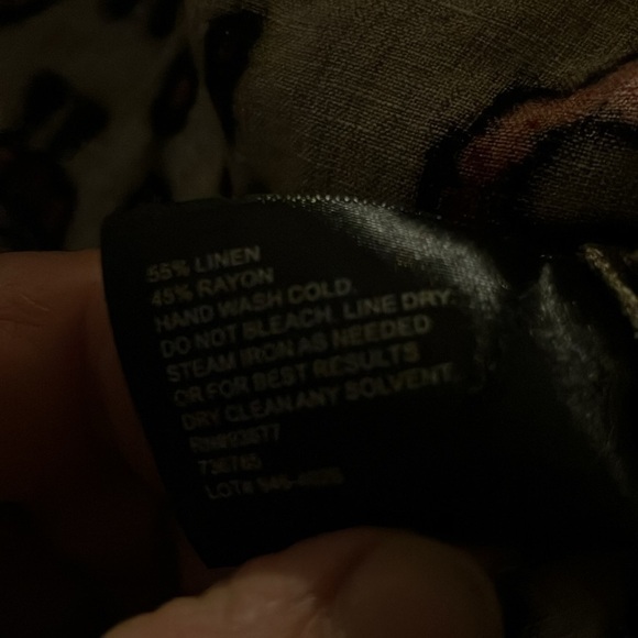 Linen blend patterned blouse by east 5th womens plus 1X - Picture 7 of 9